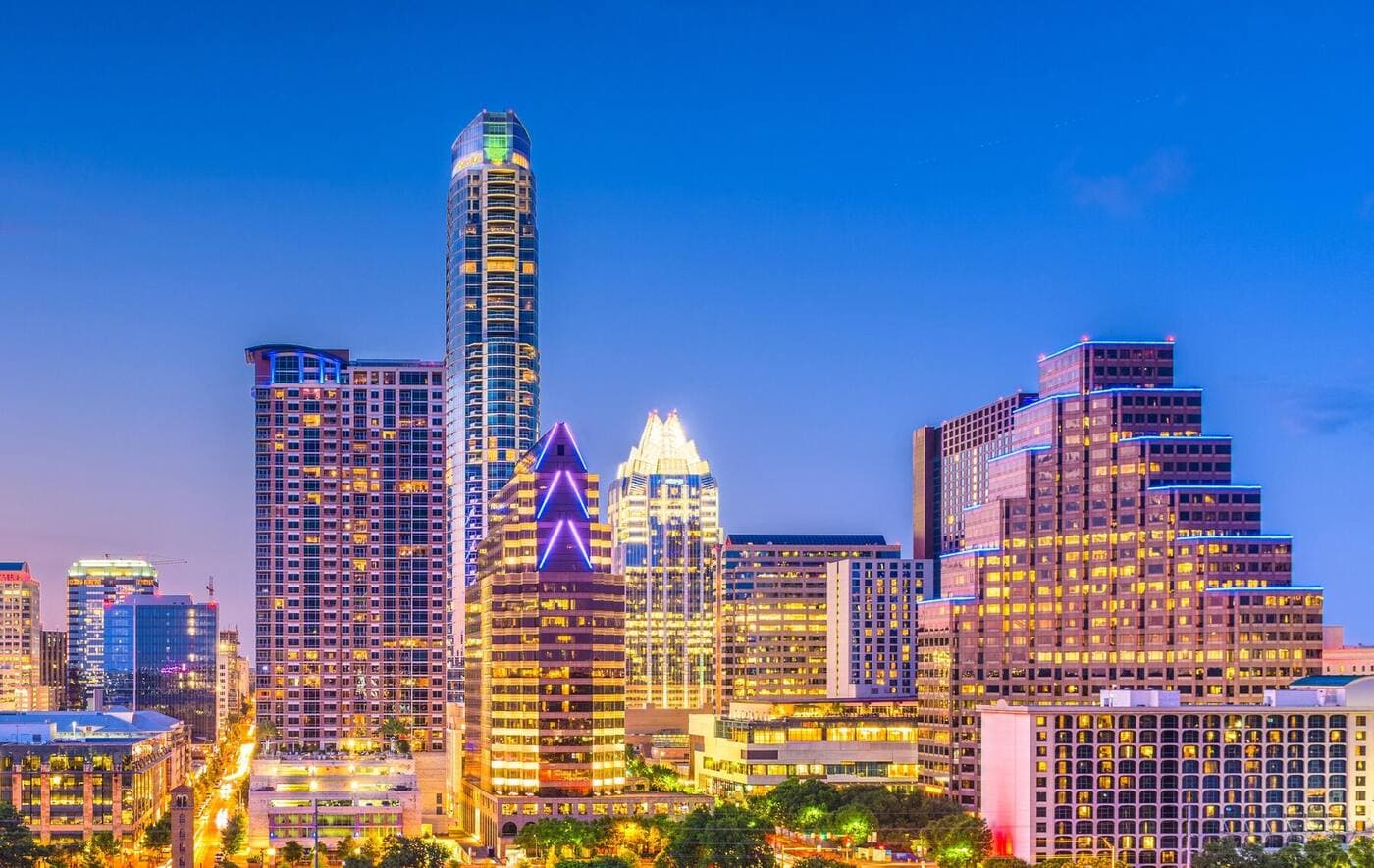 The Austin skyline representing NOVA's Central Texas community